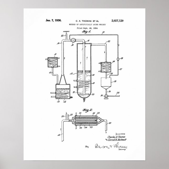 Poster Méthode de brevet pour le whisky artificiellement  (Devant)