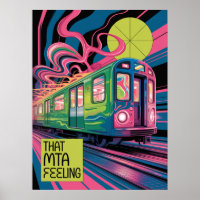 Métro de NYC Style Psychedelique de Train MTA Art