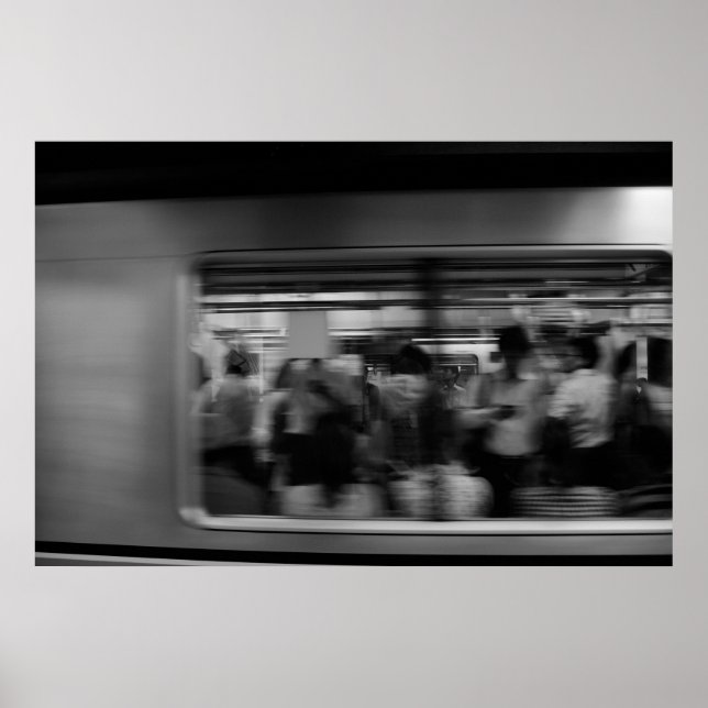 Poster Métro de Tokyo - Photographie noir et blanc (Devant)