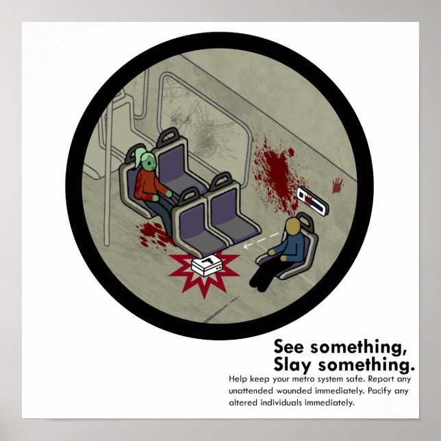 Poster Métro LA Zombie Satire (Devant)