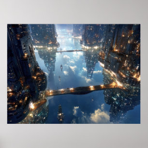 Poster Métropole flottante dans le ciel