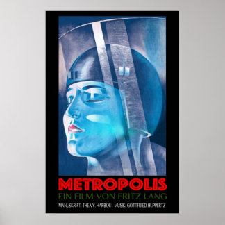 Poster METROPOLIS Ein Film Von Fritz Lang Vintage Sci Fi