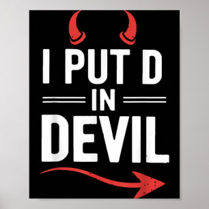 Poster Mettez D dans Diable Drôle Halloween Couple Corres