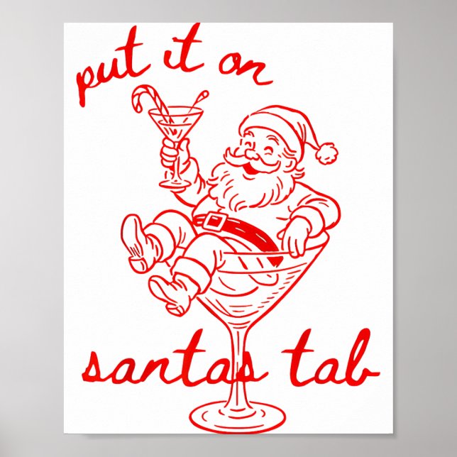 Poster Mettez-le sur l'onglet de Santa Noël drôle Queue d (Devant)