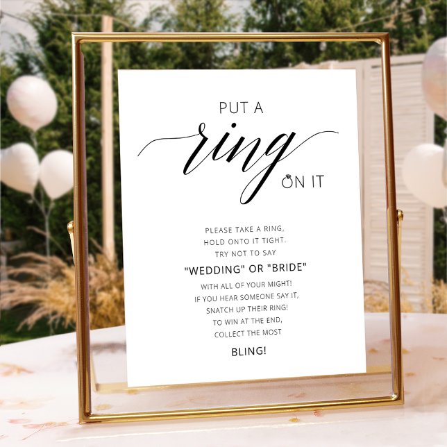 Poster Mettez Une Bague Sur Elle Calligraphie Fête des ma (Créateur téléchargé)