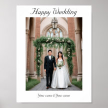 Mettez votre photo mariage et votre nom sur l'affi