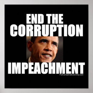 Poster Mettre fin à la corruption - Entraver Obama