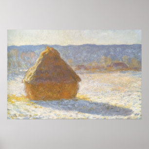 Poster Meule le matin, effet de neige de Claude Monet