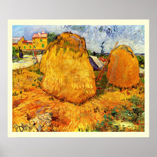 Poster Meules de foin en Provence par Vincent van Gogh