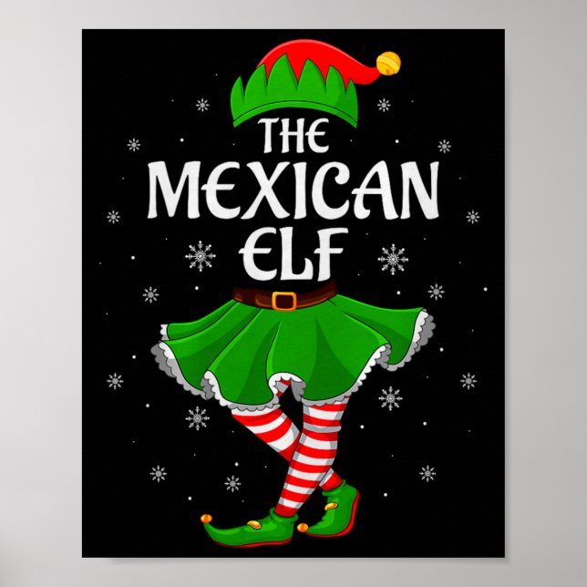 Poster Mexican Elf Christmas Family Girls Women Elf Squad (Devant)