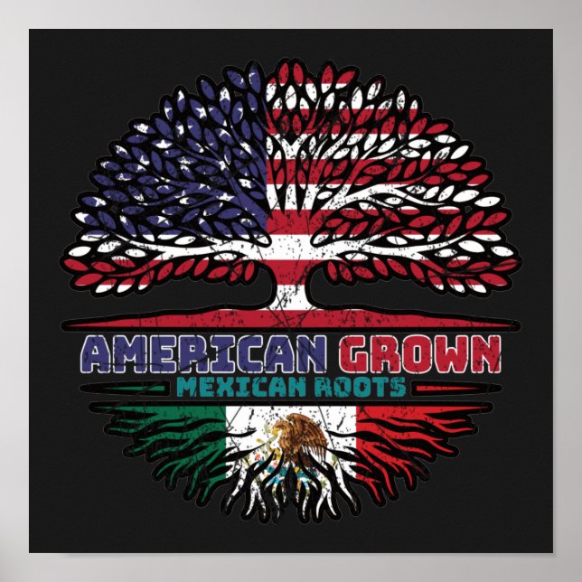 Poster Mexico Mexican US American États-Unis Tree (Devant)