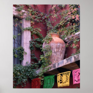 Poster Mexico, San Miguel de Allende, Ivy, clay pot,