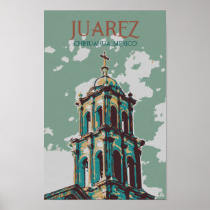 Poster Mexique, Cathédrale de Ciudad Juarez, Chihuahua Po