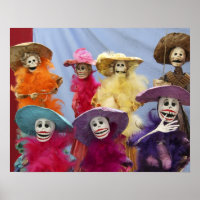 Mexique. Catrinas squelettiques, figures célébrant