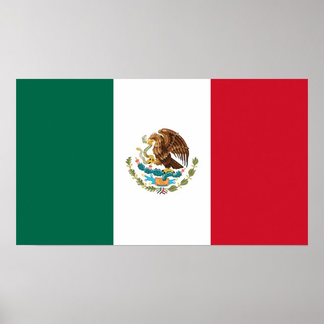Poster Mexique - Drapeau mexicain (Devant)