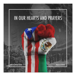 Poster Mexique et Porto Rico unis et fiers