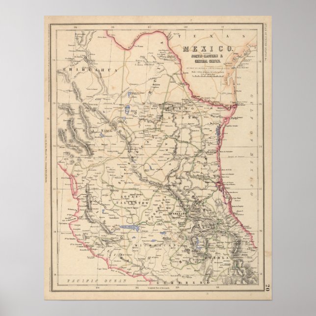 Poster Mexique États du nord-est et du centre (Devant)