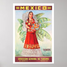 Mexique, femme mexicaine avec un panier de fruits 