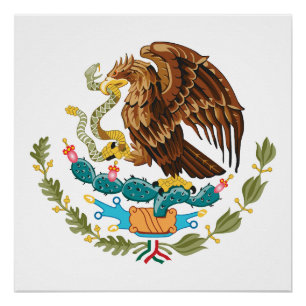 Poster Mexique pays manteau armoiries symbole emblème dra