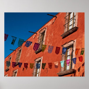 Poster Mexique, San Miguel de Allende. Bannières colorées