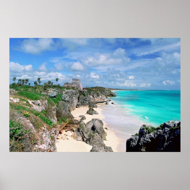 Poster Mexique, Yucatan, Péninsule, Ruines De Tulum, Maya (Devant)