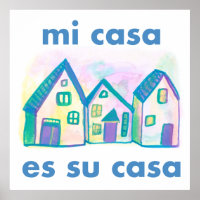 Mi Casa Es Su Casa Maisons Colorées Imprimer