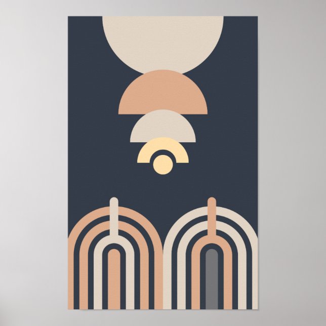 Poster Mi-siècle Art Moderne Mur. (Devant)