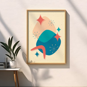 Poster Mi siècle de l'âge atomique étoile Boomerang Abstr