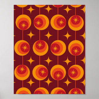 Poster Mi-siècle Début atomique sur les cercles rétro