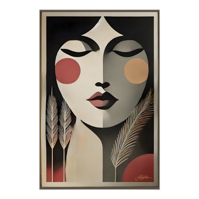 Poster Mi-siècle Méditation Art Moderne (Devant)