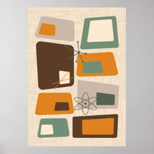 Poster Mi-siècle Moderne Abstrait 18 Chocolat