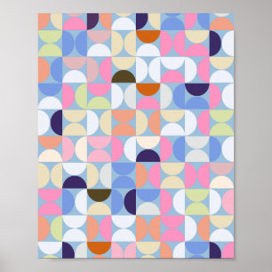 Poster Mi-siècle moderne Abstrait Motif coloré