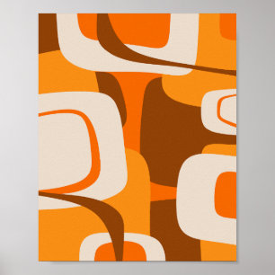 Poster Mi-siècle moderne rétro Abstrait les années 70 ora