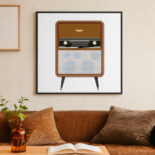 Poster Mi-siècle Vintage Radio Retro Music Lover