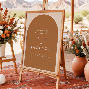 Poster MIA Arched Boho Terracotta Mariage Bienvenue