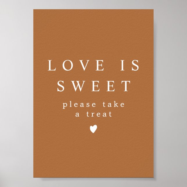 Poster MIA Boho Terracotta Love is Sweet Take a Treat (Devant)