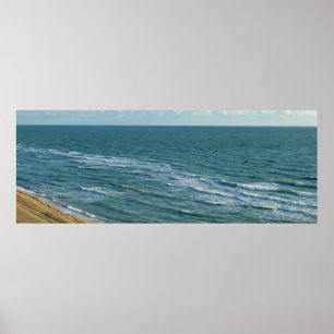 Poster Miami Beach Blue Waves Ocean Horizontal