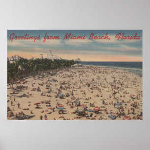 Poster Miami Beach, FlorideSalutations de Miami, FL