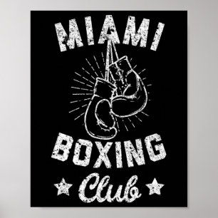 Poster Miami Boxing Club - Gants Vintages Boxer