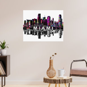Poster Miami, Floride en graffiti