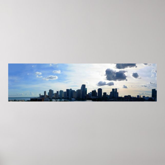 Poster Miami, Floride Skyline (Devant)