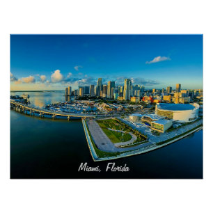 Poster Miami, Floride, vue panoramique,