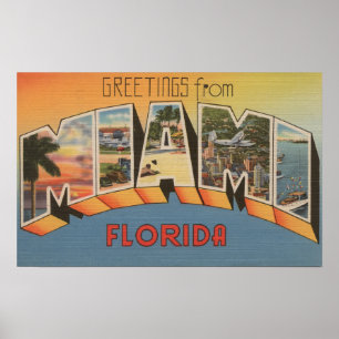 Poster Miami, FlorideScènes de grandes lettresMiami, FL 2