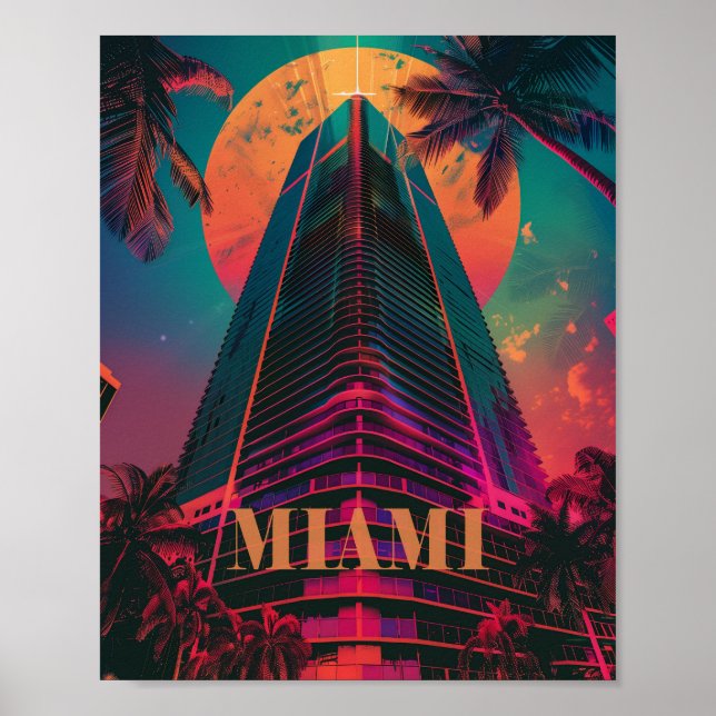 Poster Miami Tower Floride (Devant)