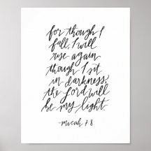 Micah 7:8 Texte de la Bible manuscrit Imprimer