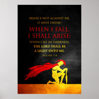 Poster Micah 7:8 Verset de la Bible