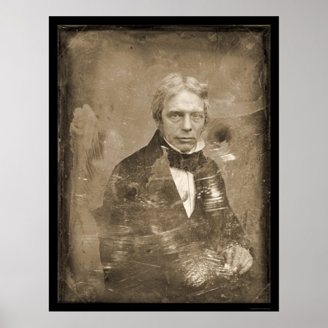 Poster Michael Faraday Daguerreotype 1845 (Devant)