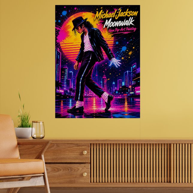 Poster Michael Jackson Moonwalk Roi de la Pop Rétro Homma (Salon 2)