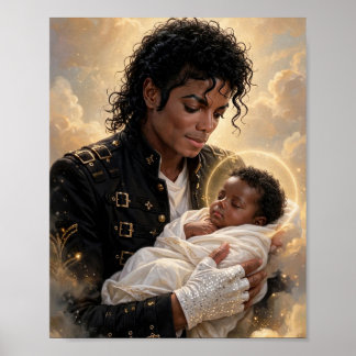 Poster Michael Jackson Tenant Jésus — Art Céleste