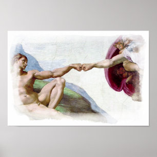 Poster Michelangelo Création De L'Homme Check De Poing
